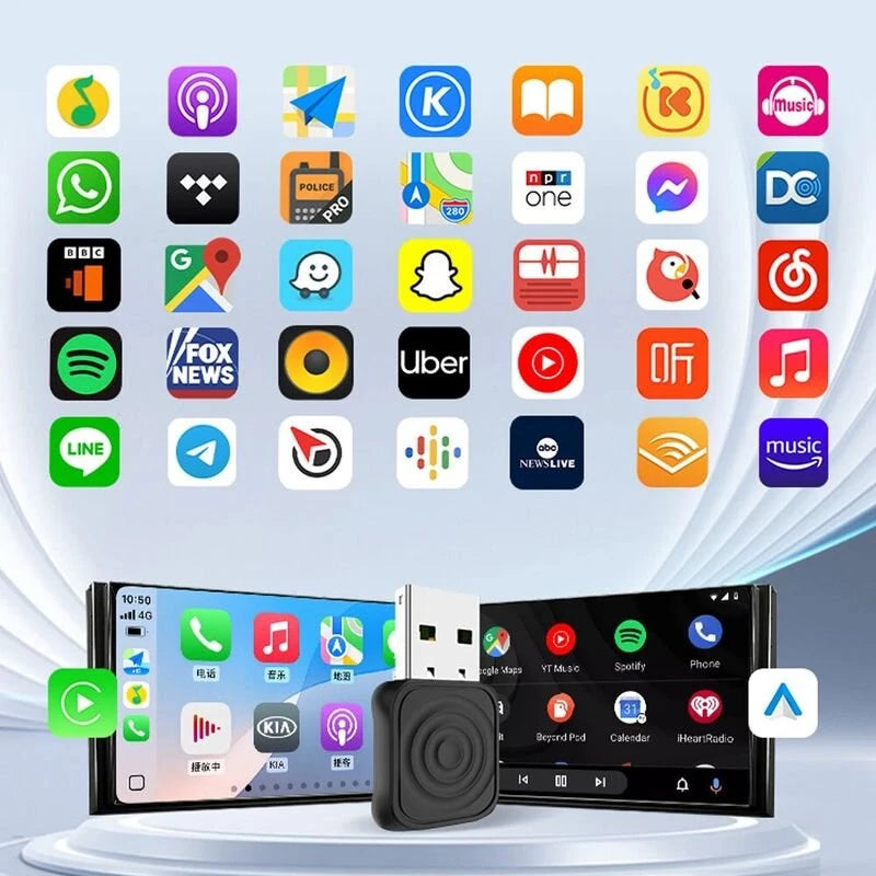 Carlinkt Mini Ultra wireless CarPlay and Android Auto adapter, black