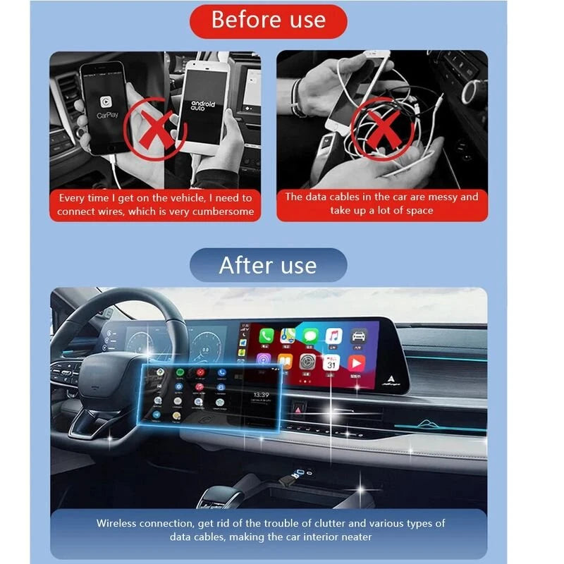 Carlinkt Mini Ultra wireless CarPlay and Android Auto adapter, black
