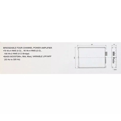 Pioneer GM-E7004 4-channel bridgeable car amplifier