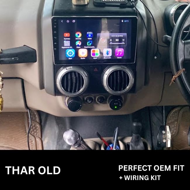 CarDost 9/10.1" Android frame dashboard panel for Mahindra Thar (2016–2019)