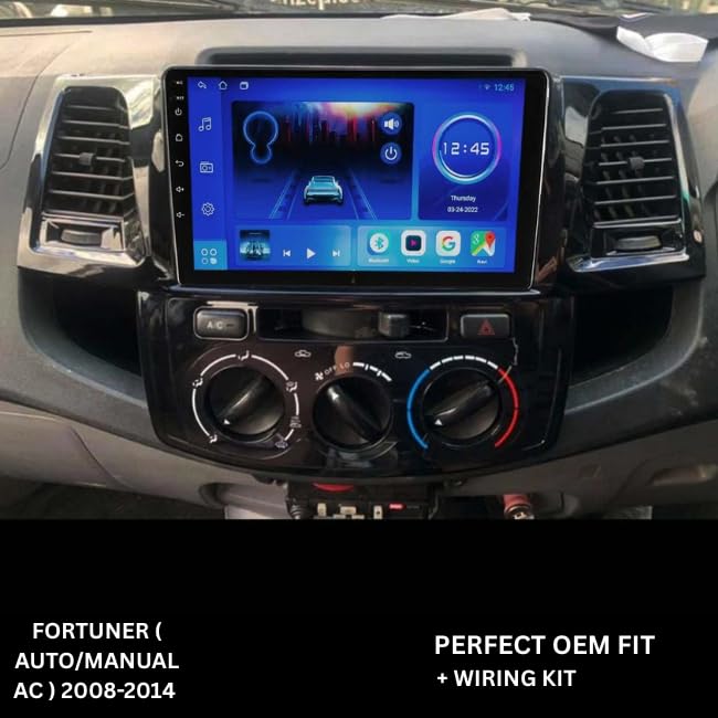 CarDost 9" Android frame dashboard panel for Toyota Fortuner (2008–2014)