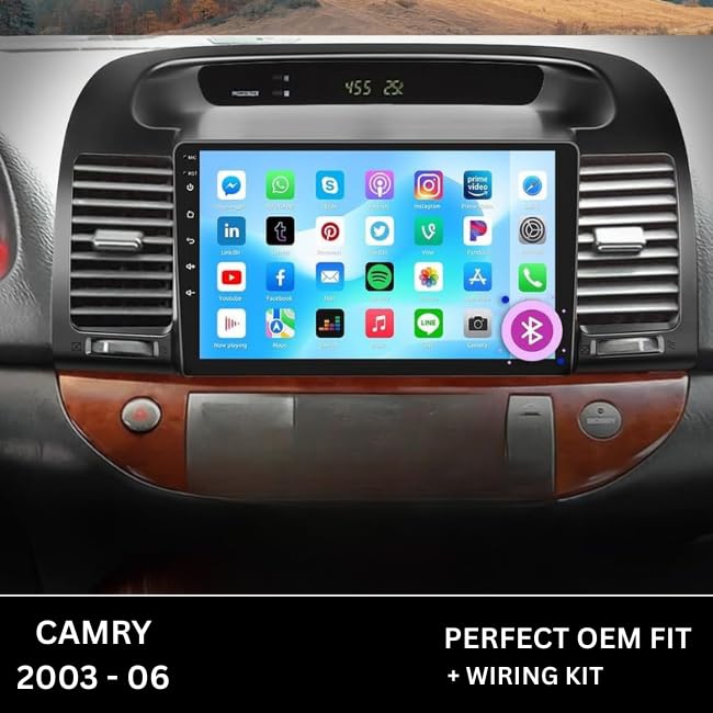 CarDost 9" Android frame dashboard panel for Toyota Camry (2003–2006)