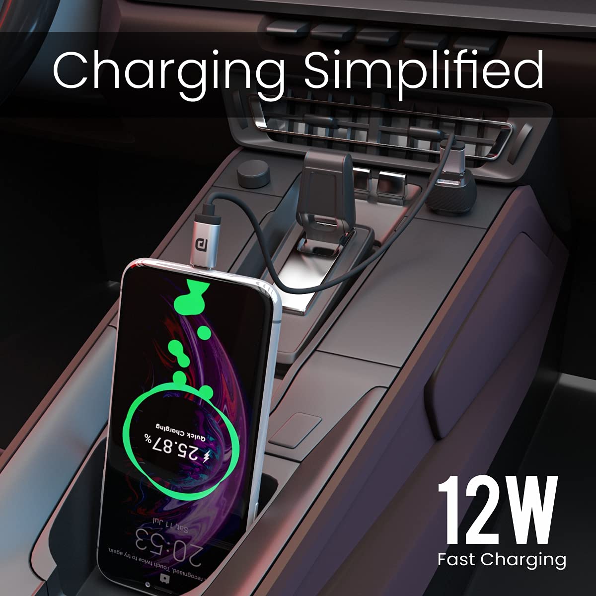 Portronics POR-1345 33W dual port PD/QC3.0 car charger