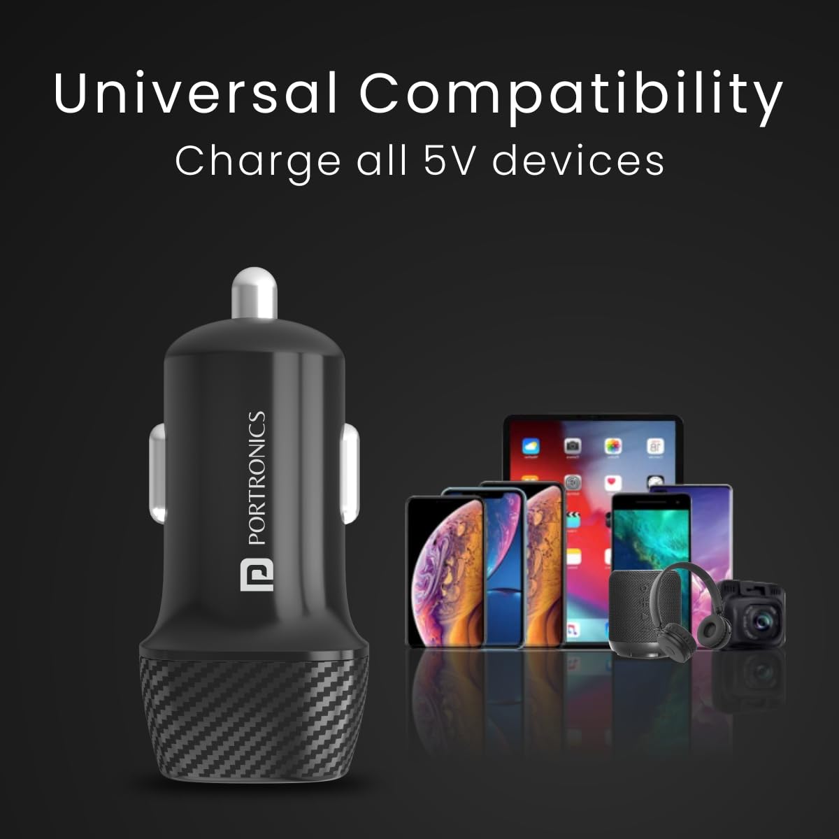 Portronics POR-1345 33W dual port PD/QC3.0 car charger