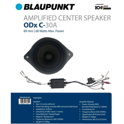 Blaupunkt ODX C-30A 3.5 inch active center car speaker