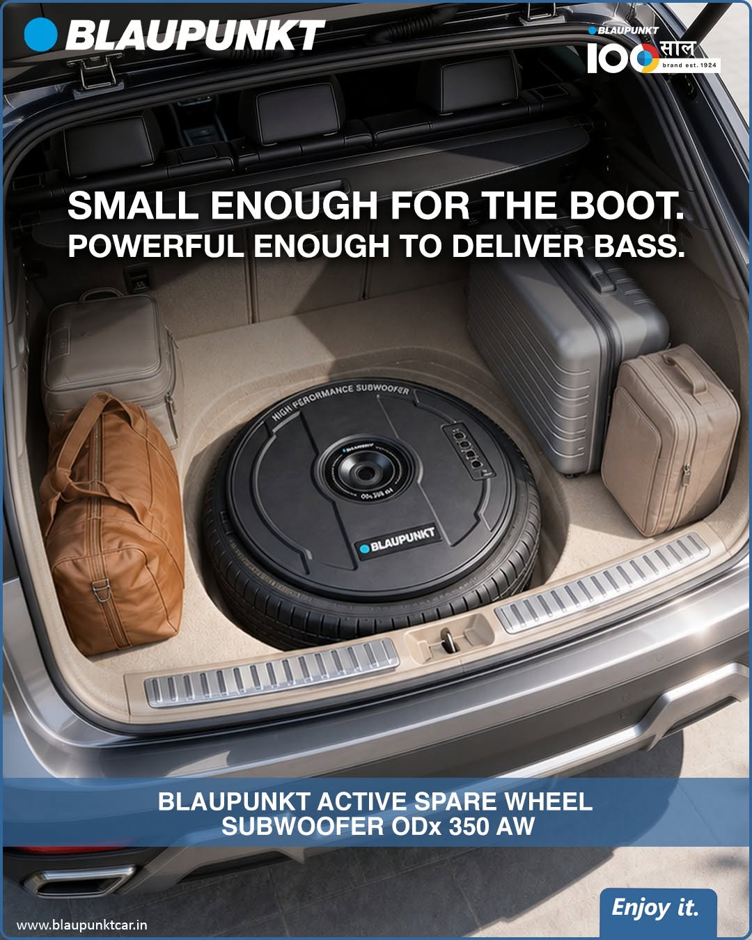 Blaupunkt ODx 350AW 11 inch active spare wheel car subwoofer