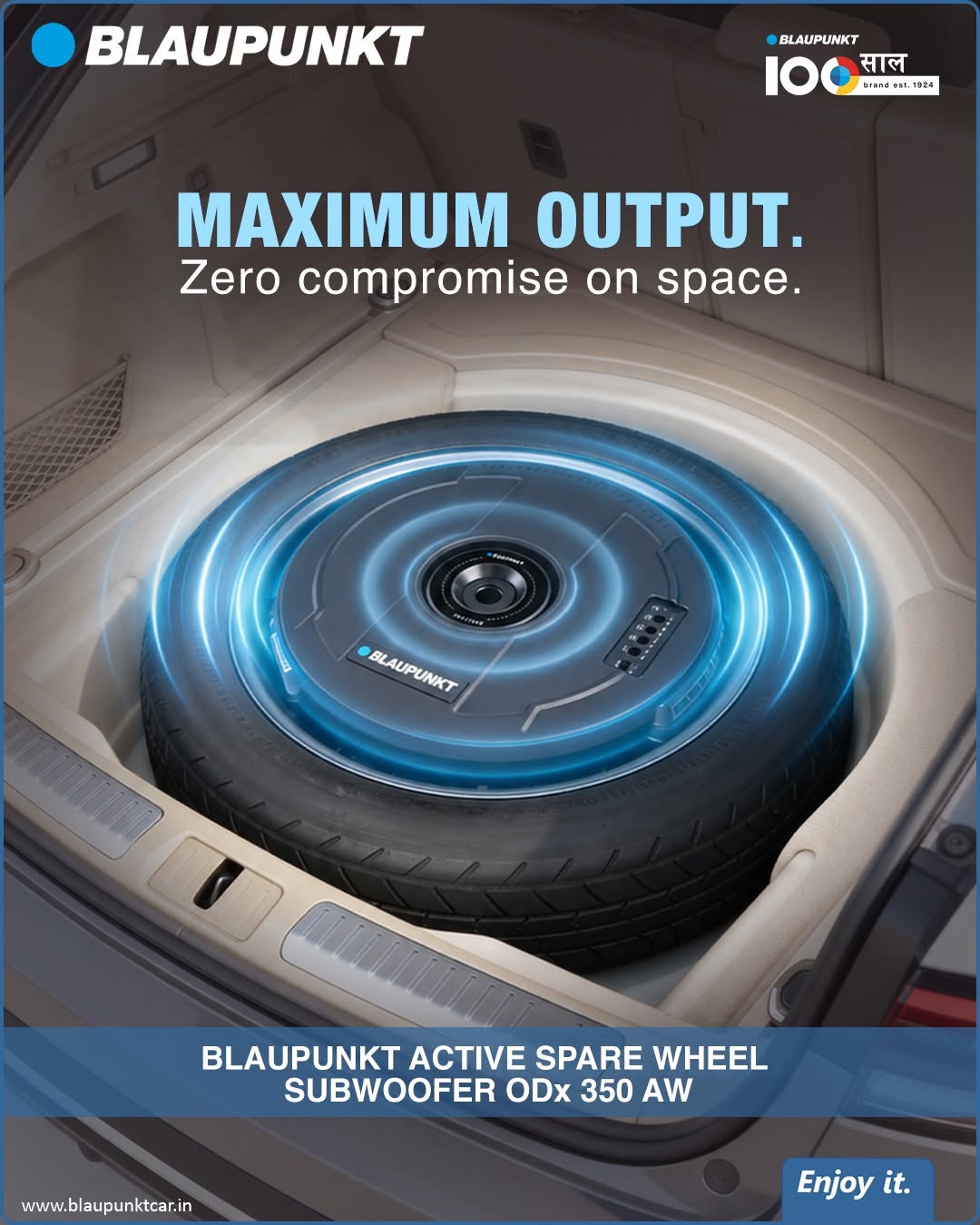 Blaupunkt ODx 350AW 11 inch active spare wheel car subwoofer