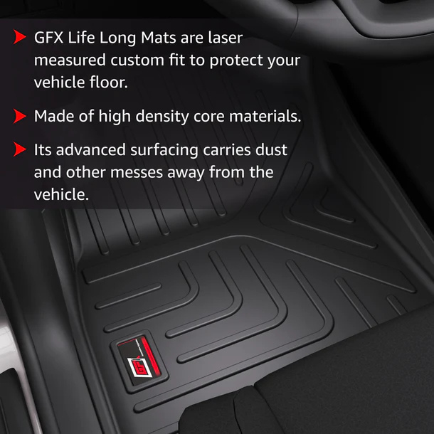 GFX black waterproof anti-slip car floor mats for Mahindra XUV-3XO (2024 Onwards) Automatic