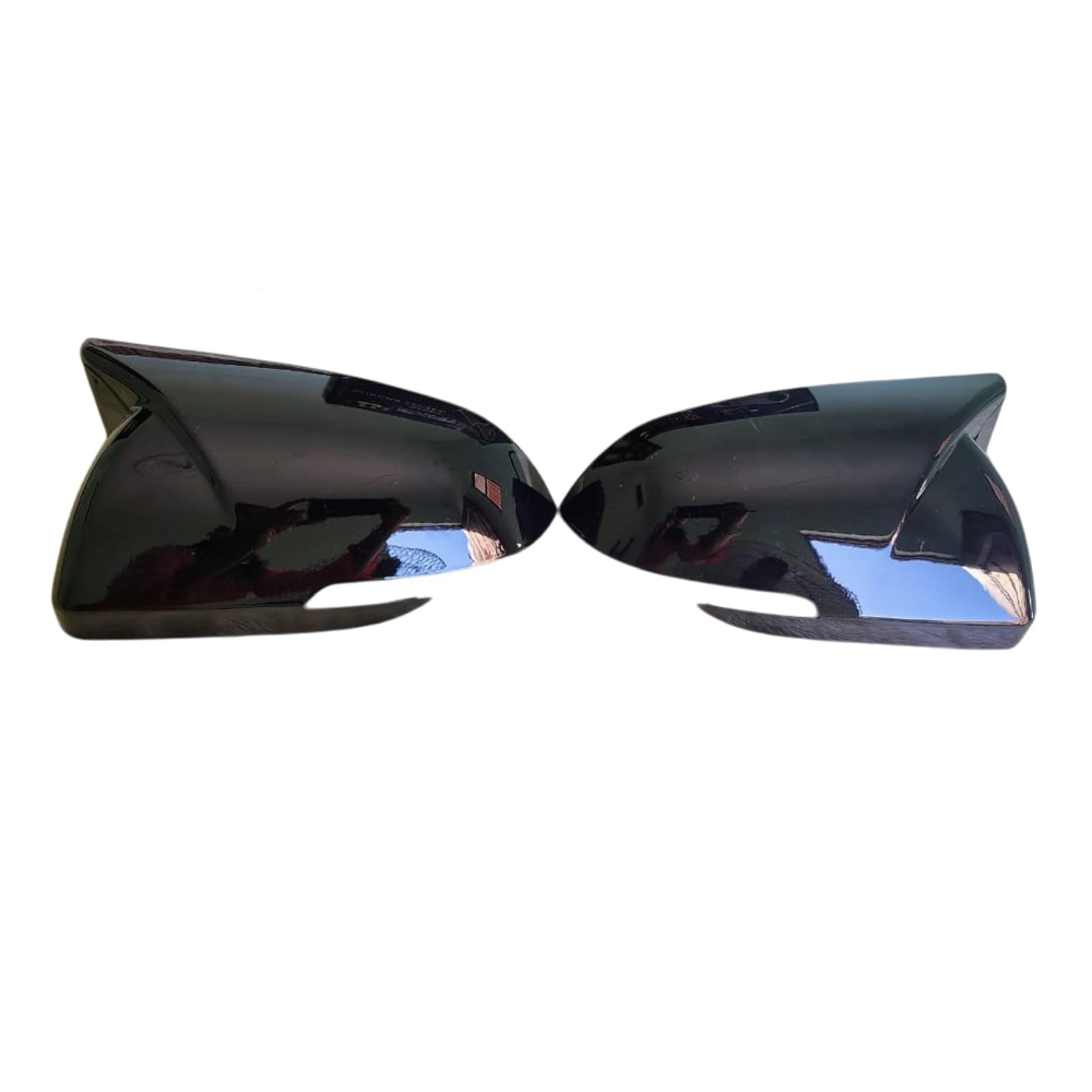 Batman style gloss black mirror covers for Kia Seltos (2019–2023), set of 2