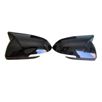 Batman style gloss black mirror covers for Kia Seltos (2019–2023), set of 2