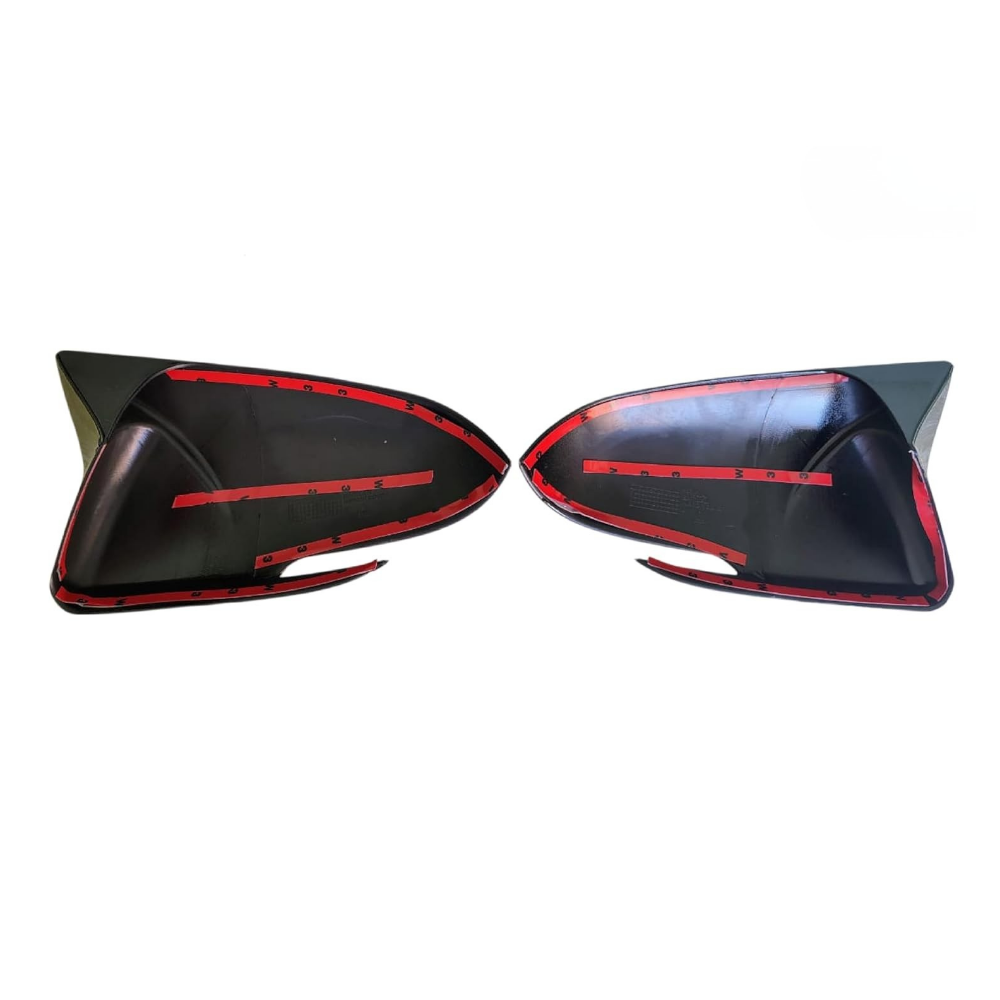 Batman style gloss black mirror covers for Kia Seltos (2019–2023), set of 2