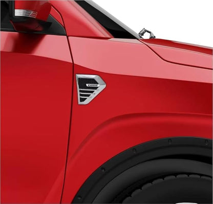 Chrome side vent decal set, universal fit, peel-and-stick, set of 2