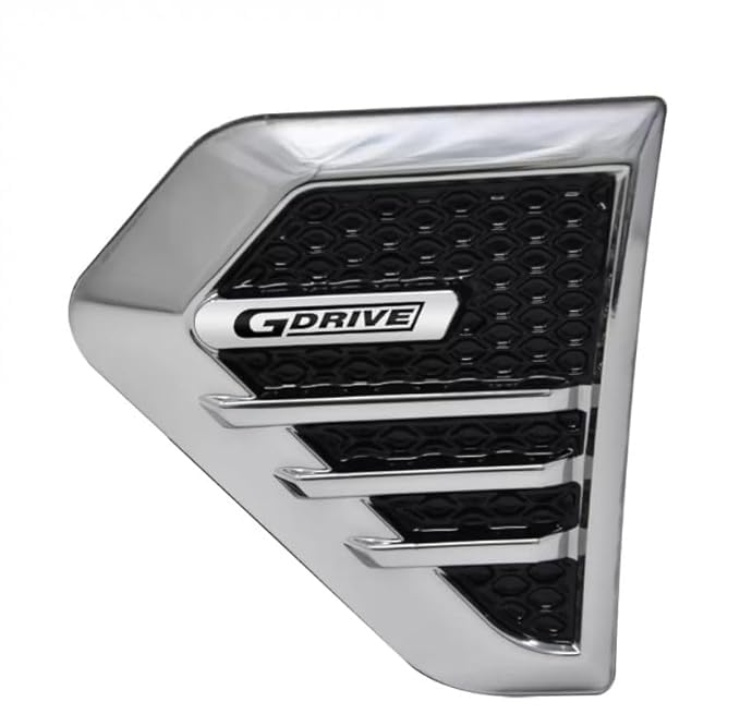 Chrome side vent decal set, universal fit, peel-and-stick, set of 2