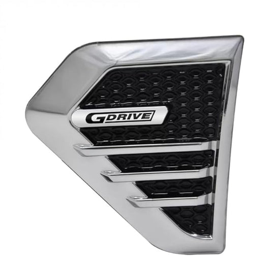Chrome side vent decal set, universal fit, peel-and-stick, set of 2