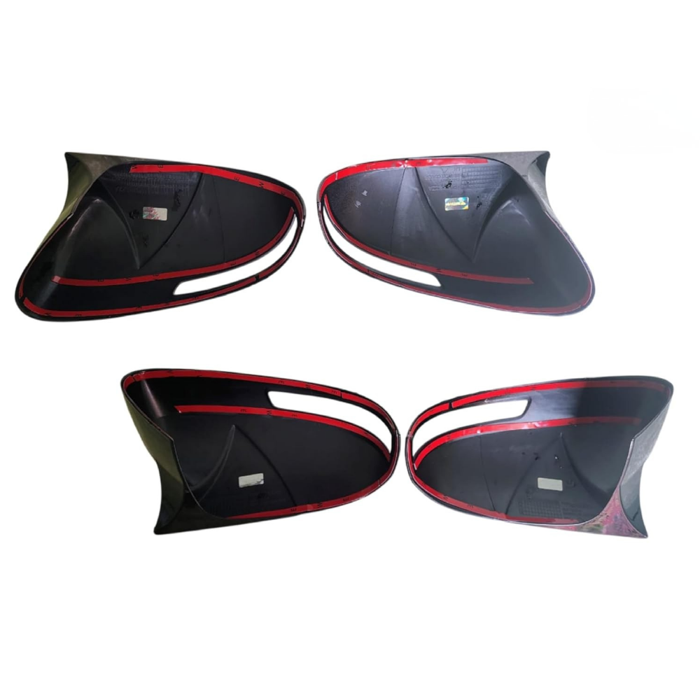 Batman style gloss black mirror covers for Maruti Suzuki Brezza (2015–2025), set of 2