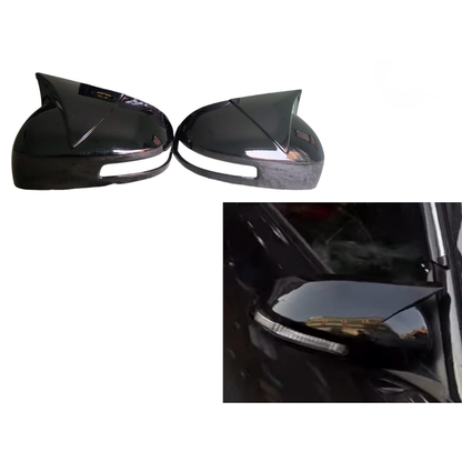 Batman style gloss black mirror covers for Maruti Suzuki Brezza (2015–2025), set of 2