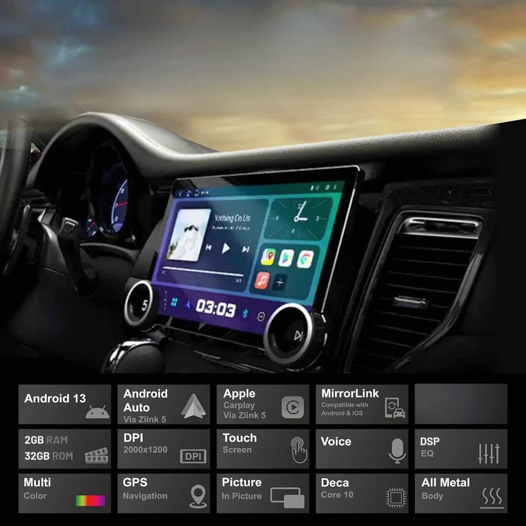 Gemstone 2K OLED 10.1 inch Android car stereo