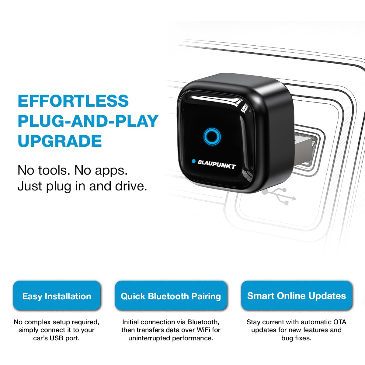 Blaupunkt BP W2WL M4 wireless CarPlay/Android Auto adapter