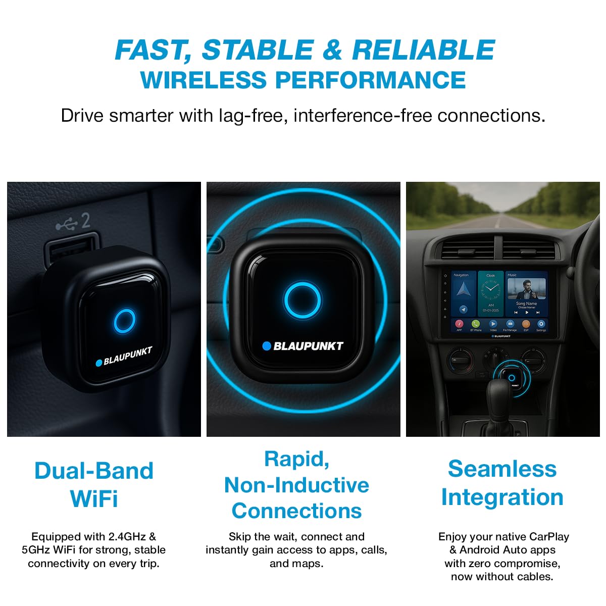 Blaupunkt BP W2WL M4 wireless CarPlay/Android Auto adapter