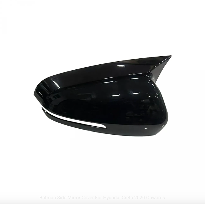 Batman style gloss black mirror covers for Hyundai New Creta (2020–2024), set of 2