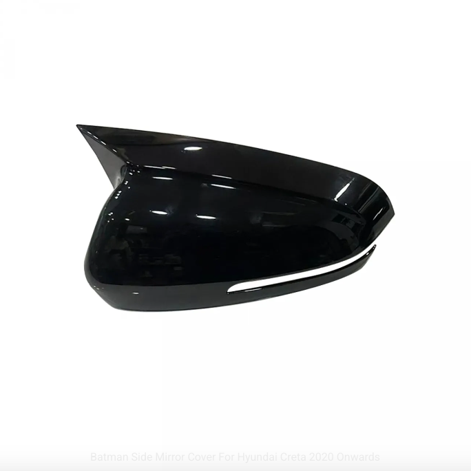 Batman style gloss black mirror covers for Hyundai New Creta (2020–2024), set of 2