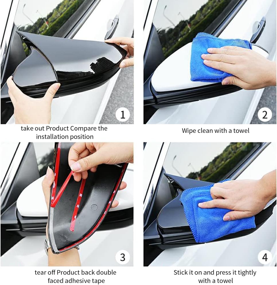 Batman style gloss black mirror covers for Volkswagen Virtus, set of 2