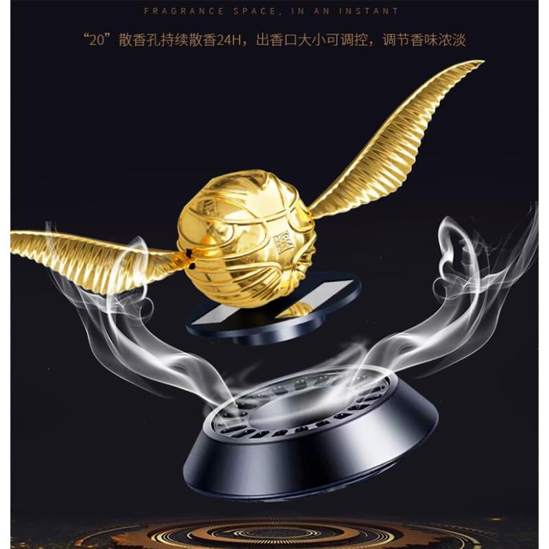 Golden Snitch ball style car dashboard air freshener figurine