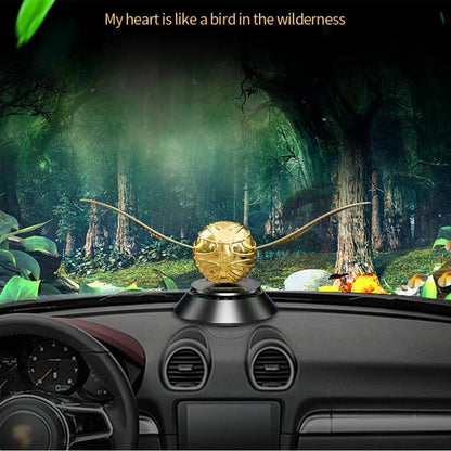 Golden Snitch ball style car dashboard air freshener figurine