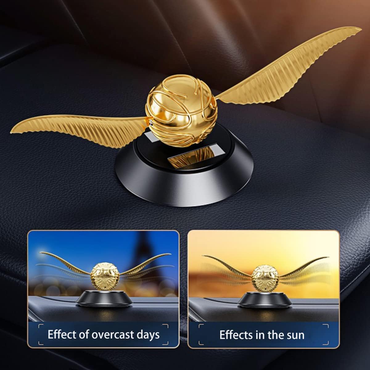 Golden Snitch ball style car dashboard air freshener figurine