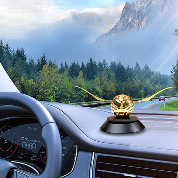 Golden Snitch ball style car dashboard air freshener figurine