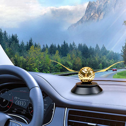 Golden Snitch ball style car dashboard air freshener figurine