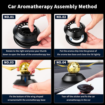 Golden Snitch ball style car dashboard air freshener figurine
