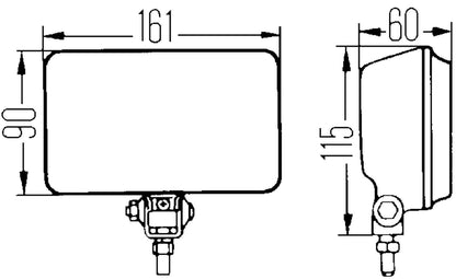 HELLA 450 fog light, amber lens, H3 12V