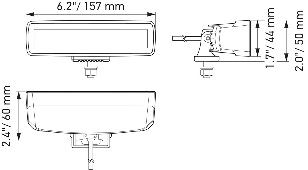 HELLA Black Magic mini LED lightbar 6.2 inch, spot beam