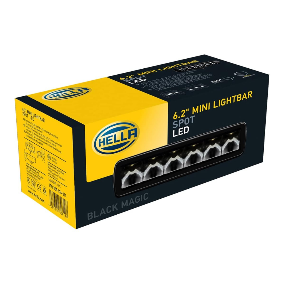 HELLA Black Magic mini LED lightbar 6.2 inch, spot beam