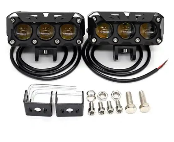 Universal 3-lens LED projector fog lamp, 12V