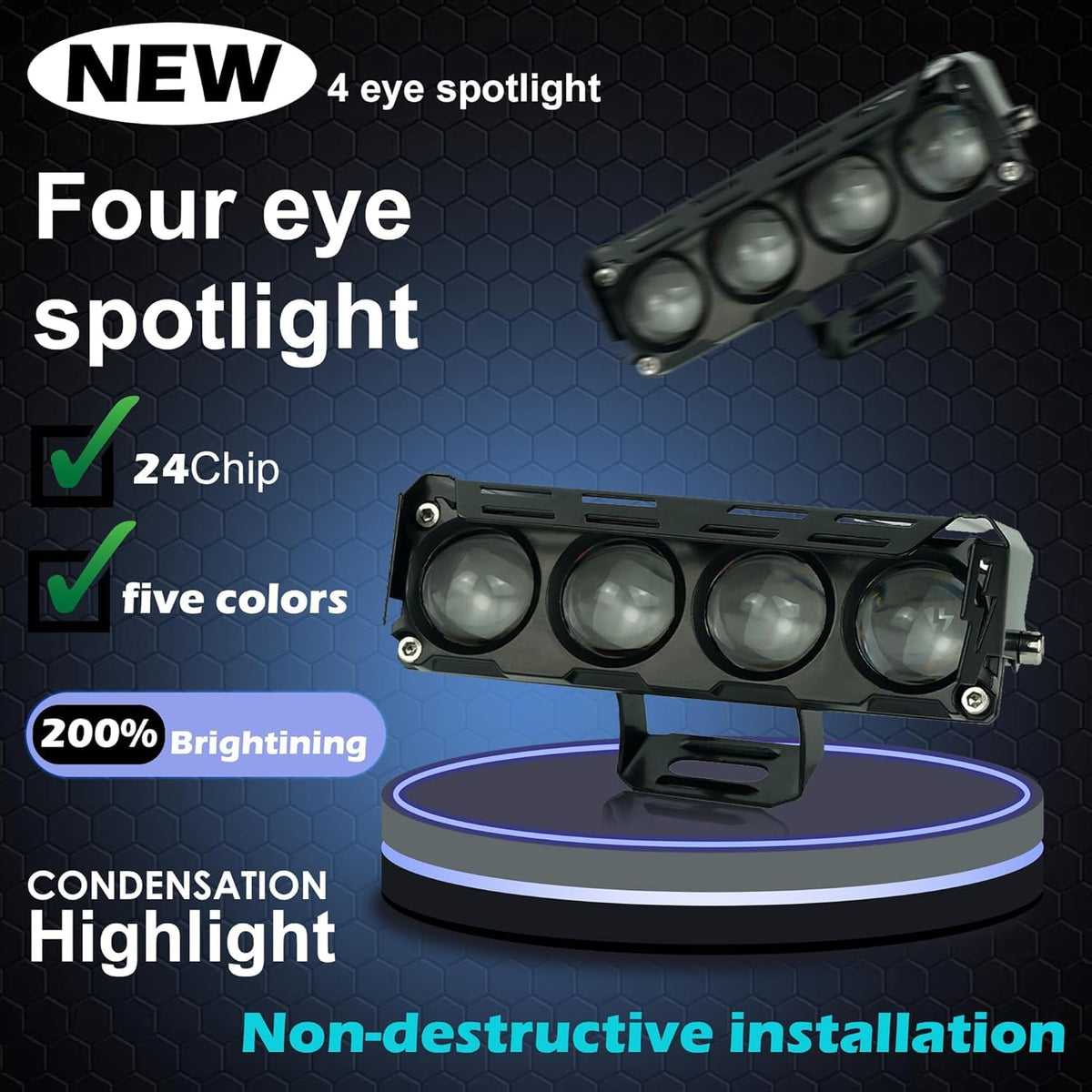 Universal LED fog and warning flashing safety light