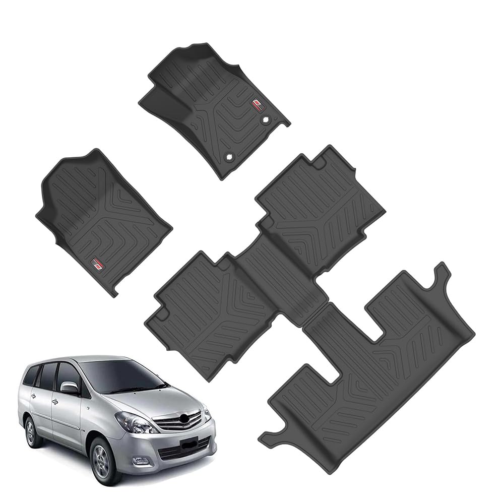 GFX custom-fit car floor mats for Toyota Innova (2009-2015 Onwards, 6-Seater Captain Seat, Manual)