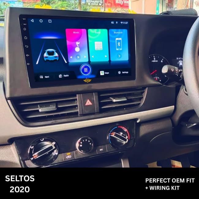CarDost 9 inch Android stereo frame for Kia Seltos 2020, plug-and-play wiring