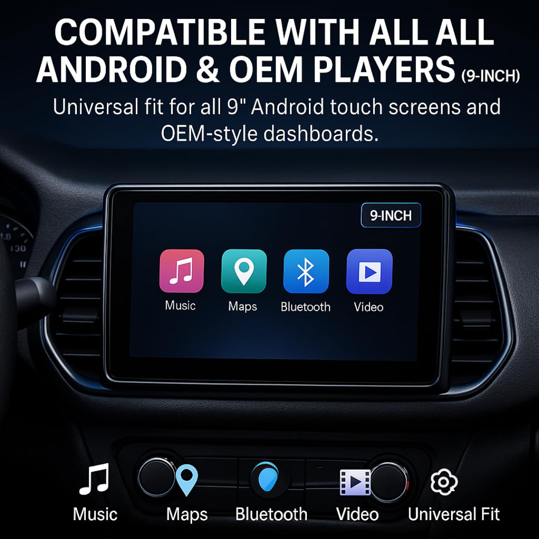 CarDost 9 inch Android stereo frame for Kia Seltos 2023, plug-and-play wiring