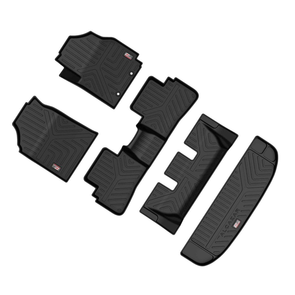 GFX waterproof anti-slip car floor mats with trunk mat for Hyundai Alcazar (2024 Onwards)