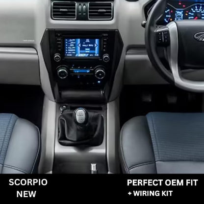 CarDost 9 inch Android stereo frame for Mahindra Scorpio (New) with power cable connector