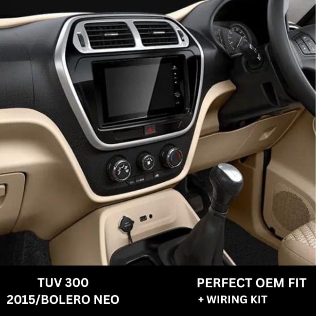 CarDost 9 inch Android stereo frame for Mahindra TUV300 (2015) with power cable connector