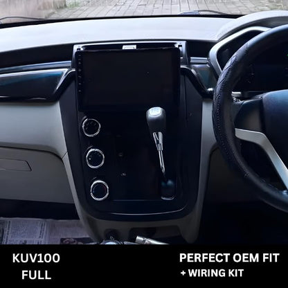 CarDost 9 inch Android stereo frame for Mahindra KUV100 with power cable connector