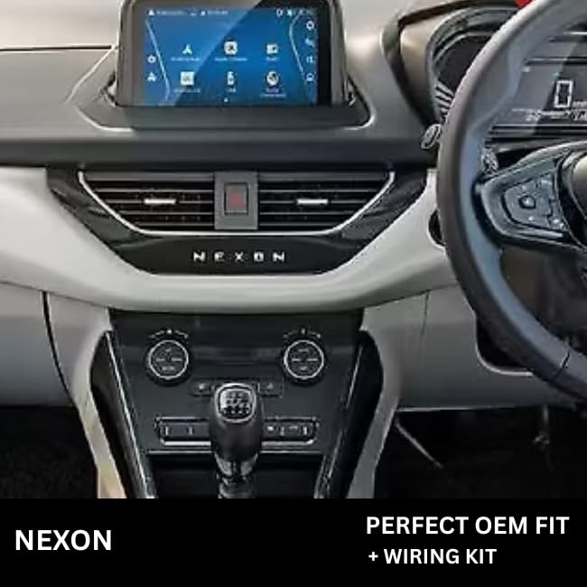 CarDost 9 inch Android stereo frame for Tata Nexon with power cable connector