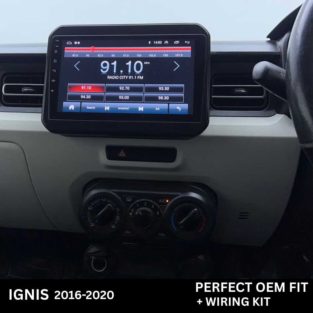 CarDost 9 inch Android stereo frame for Maruti Ignis with power cable connector