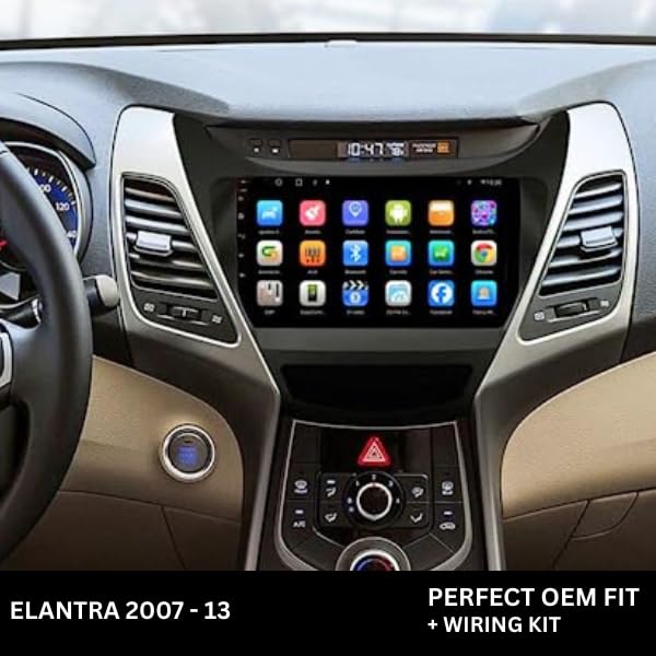 Android stereo frame for Hyundai Elantra (2007-2013), 9-inch fitment