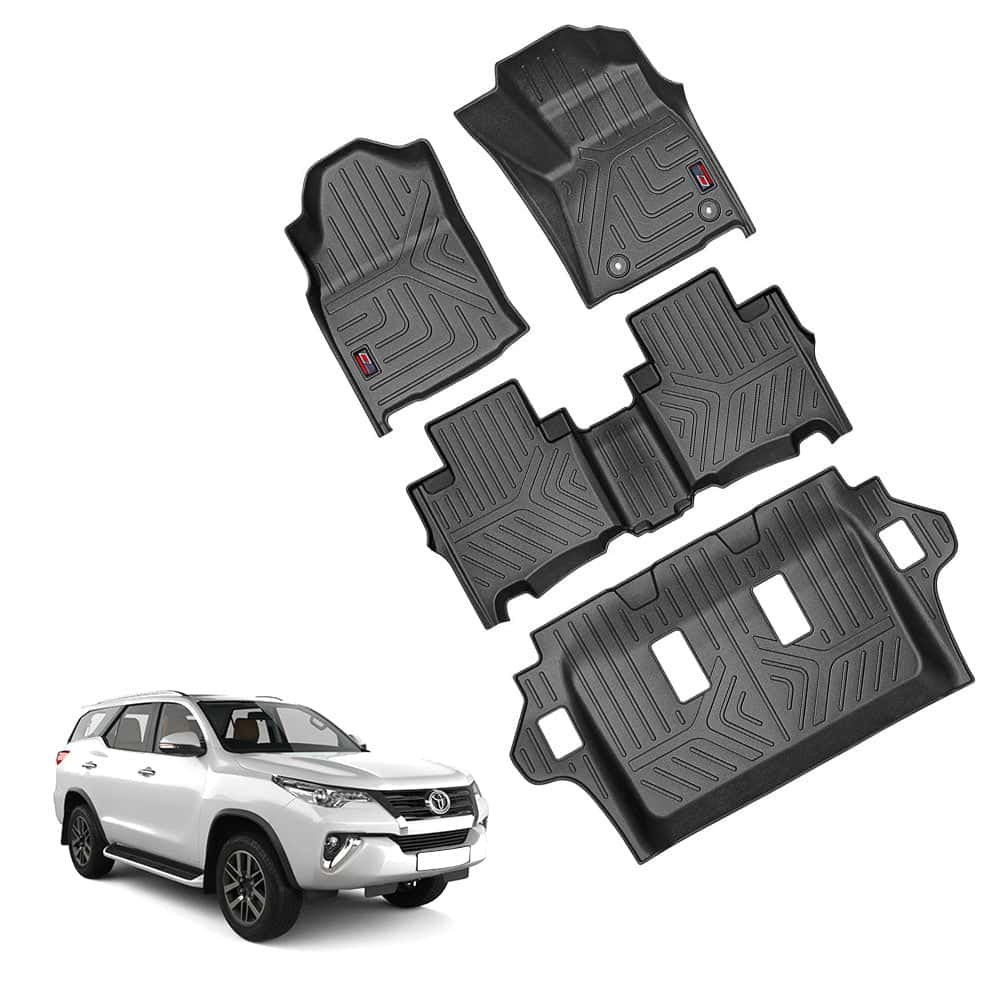 GFX black car floor mats for Toyota Fortuner Automatic