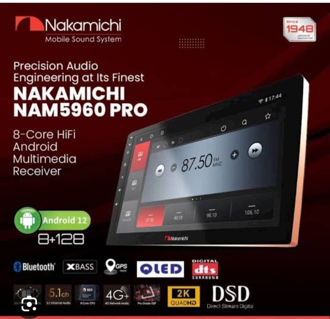 Nakamichi NAM5960 Pro Android car stereo, 8GB/128GB