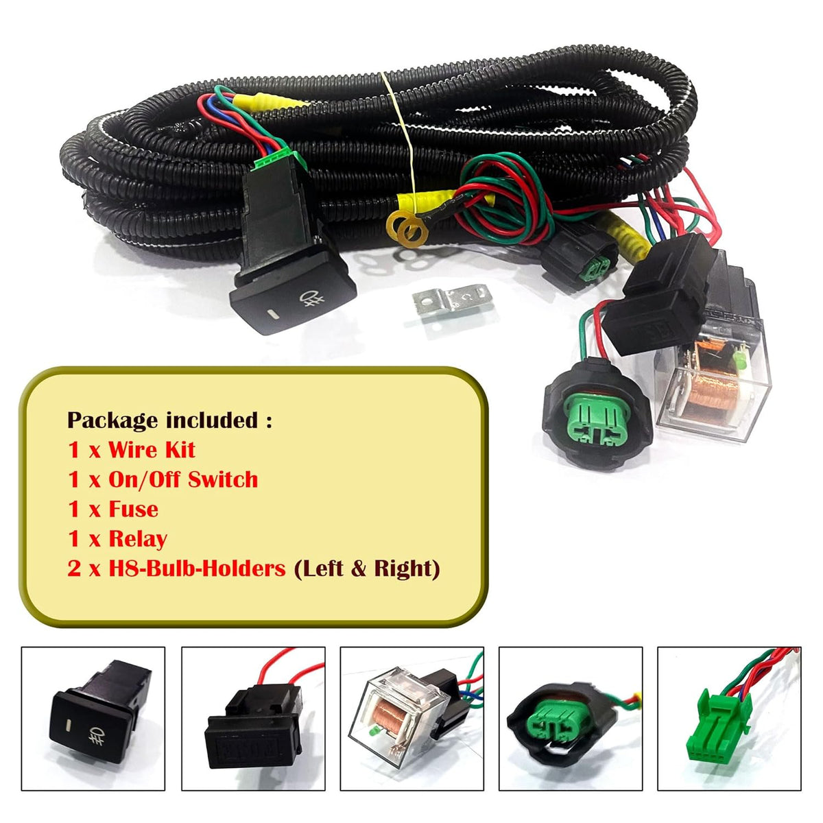 CarDost foglight harness wiring kit with LED switch